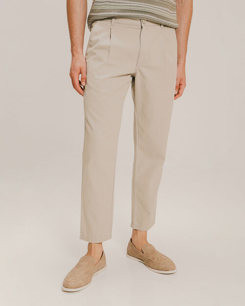 Pantalón Fit Slim Café